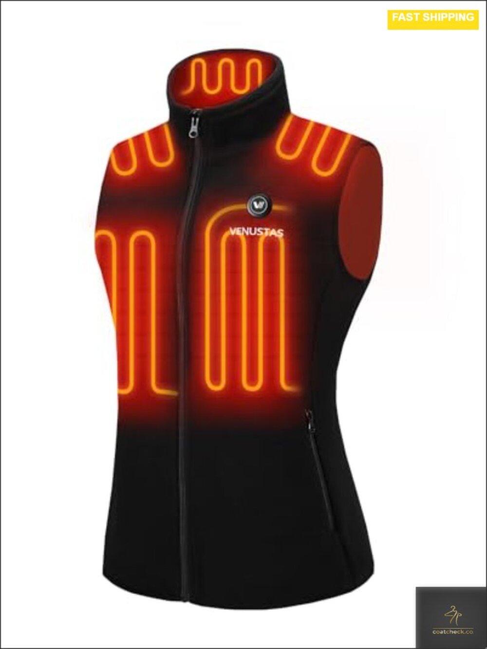 Heated Fleece Vest w/ Battery, 6 Heating Zones, 3 Modes, 13H Runtime, Machine
